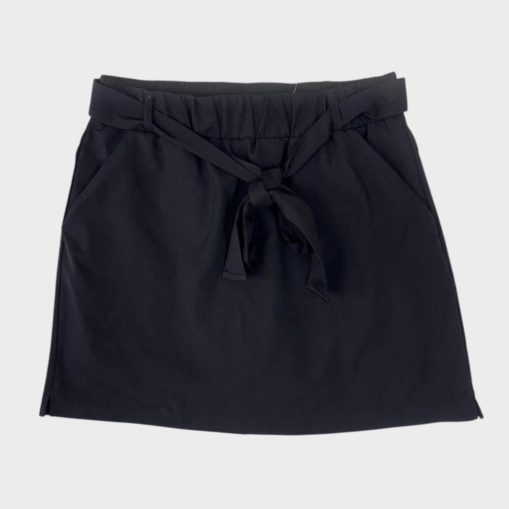 St. John's Bay Black Belted Skort Medium Polyester Spandex